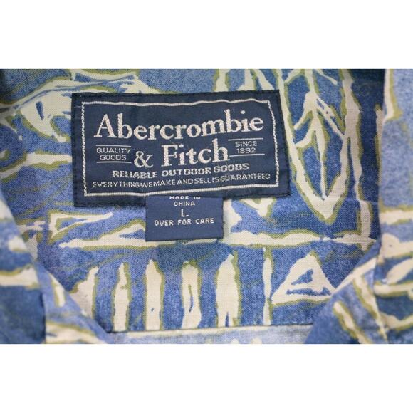 VTG Abercrombie & Fitch Aztec Tribal Southwest Hawaiian Shirt Mens Sz Large - Picture 9 of 10